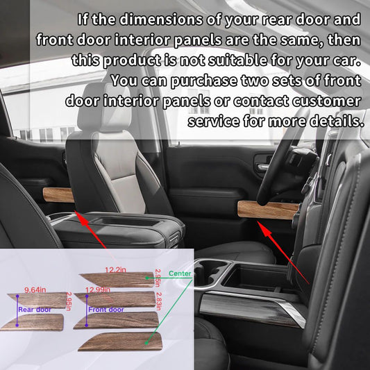 For 2019-2022 Chevy Silverado/GMC Sierra 6 x Interior Car Door Panel Trim Cover