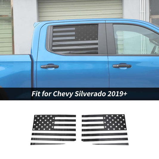 Rear Window Sides Trim Sticker Decal For Chevy Silverado 2019+ Accessories | CheroCar