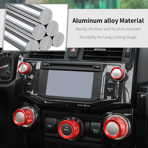For 2010-2023 Toyota 4Runner Audio Air Conditioner Switch knob Bezel Rings