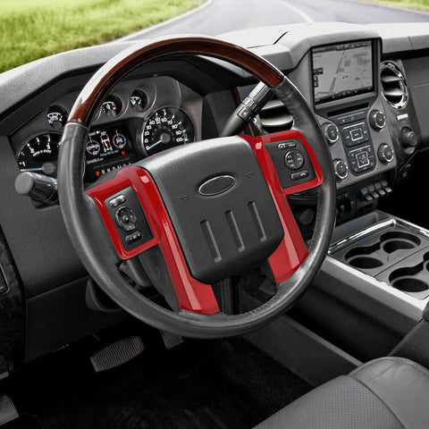 For 2008-2016 Ford F250/F350/F450/F550 Interior Steering Wheel Cover Trim