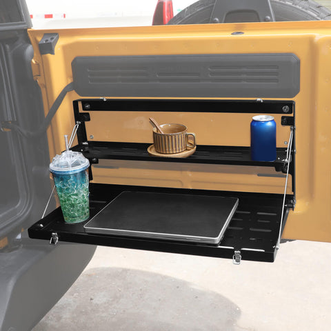 For 2021+ Ford Bronco Double Layer Rear Door Tailgate Table Shelf Storage Rack