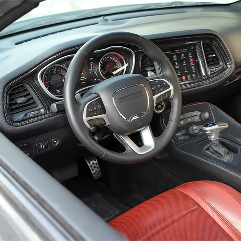 For 2015+ Dodge Challenger 9x Car Interior Dashboard Gear Panel Decor Cover Trim Kit Accessories