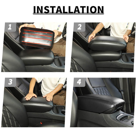 For 2011+ Dodge Durango Center Console Leather Center Armrest Box Panel Cover