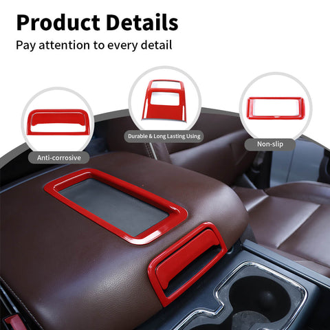 For 2014-2017 Chevy Silverado/Suburban/Tahoe/GMC-SIERRA/YUKON Interior Armrest Box Swtich Rear Air Vent Panel Trim Cover Kit (4 pcs)