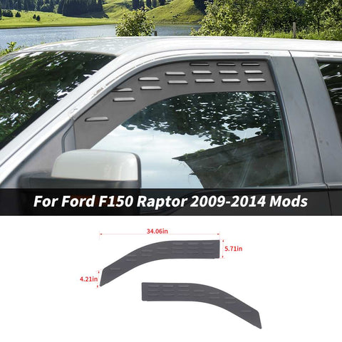 For 2009-2014 F150 black Rear Window Louver Vent Trim