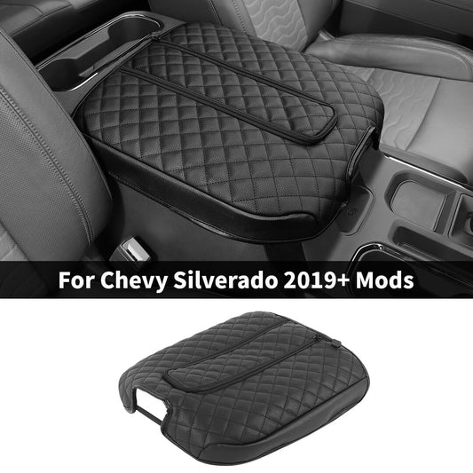 For 2019+ Chevy Silverado/GMC-SIERRA/2020+ Suburban/2021+ Tahoe/GMC-YUKON Console Armrest Box Pad Leather Cover