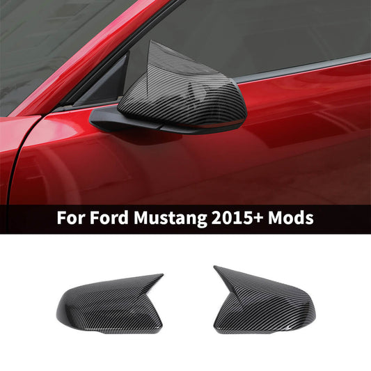For 2015+ Ford Mustang Rearview Mirror Cover Mirrors Cap Trim Signal Light (2 pcs)