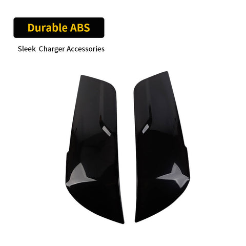 For 2011-2014 Dodge Charger Smoked Black Front Headlight Lamp Cover Trim Bezels