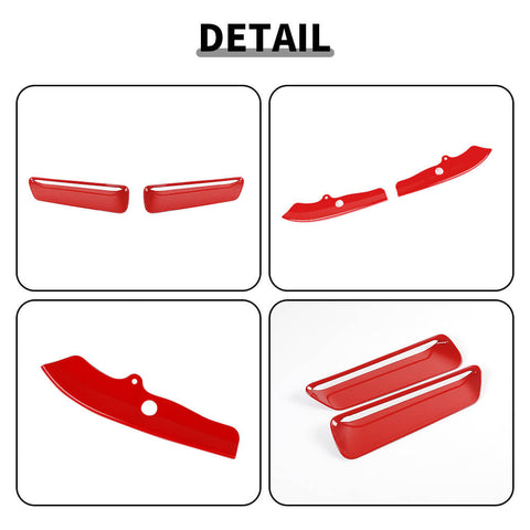 For 2015+ Dodge Challenger Front Hood Scoop Air Vent & Bumper Lip Splitter Cover Trim Kit