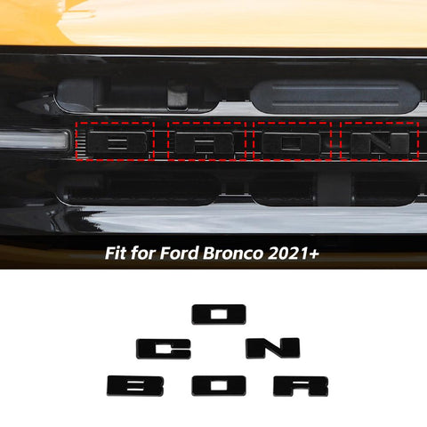 Grille Emblem Letter Overlay Decal Decor Cover Trim For Ford Bronco 2021+ Accessories | CheroCar