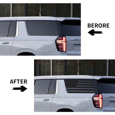 Rear Window Glass Sticker Decal Trim For Chevy Suburban 2020+ US Flag Accessories | CheroCar