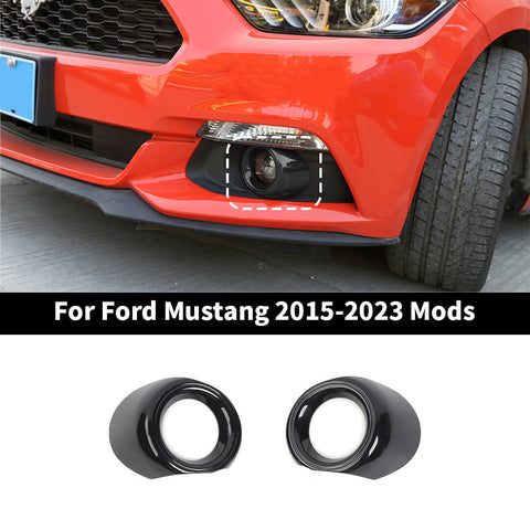 For 2015-2023 Ford Mustang 2 x Front Fog Light Lamp Molding Cover Trim Bezel