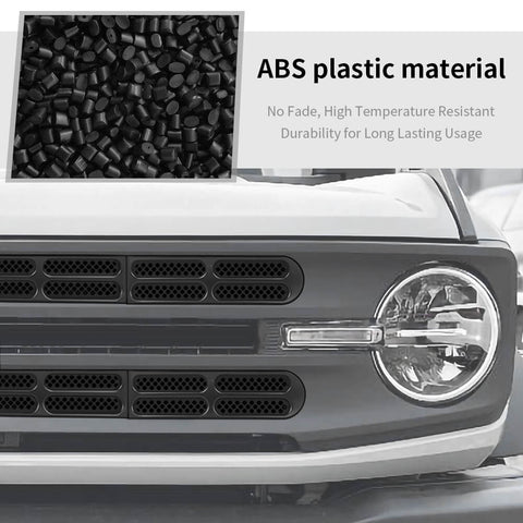 For 2021+ Ford Bronco Front Grille Grill Insert Net Trim Decor （Fits 7-slot Grille）