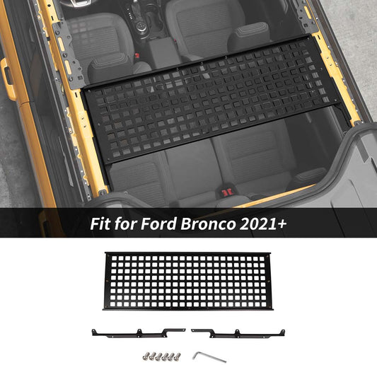 For 2021+ Ford Bronco Top Roof Storage Hanging Panel Rack Organizer Molle Plate