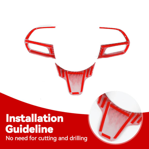 For 2015+ Chrysler 300C Interior Steering Wheel Cover Trim Bezel