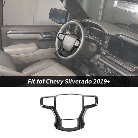 Steering Wheel Cover Trim Frame For Chevy Silverado 1500 2019+ & Suburban 2020+ & Tahoe 2021+｜CheroCar