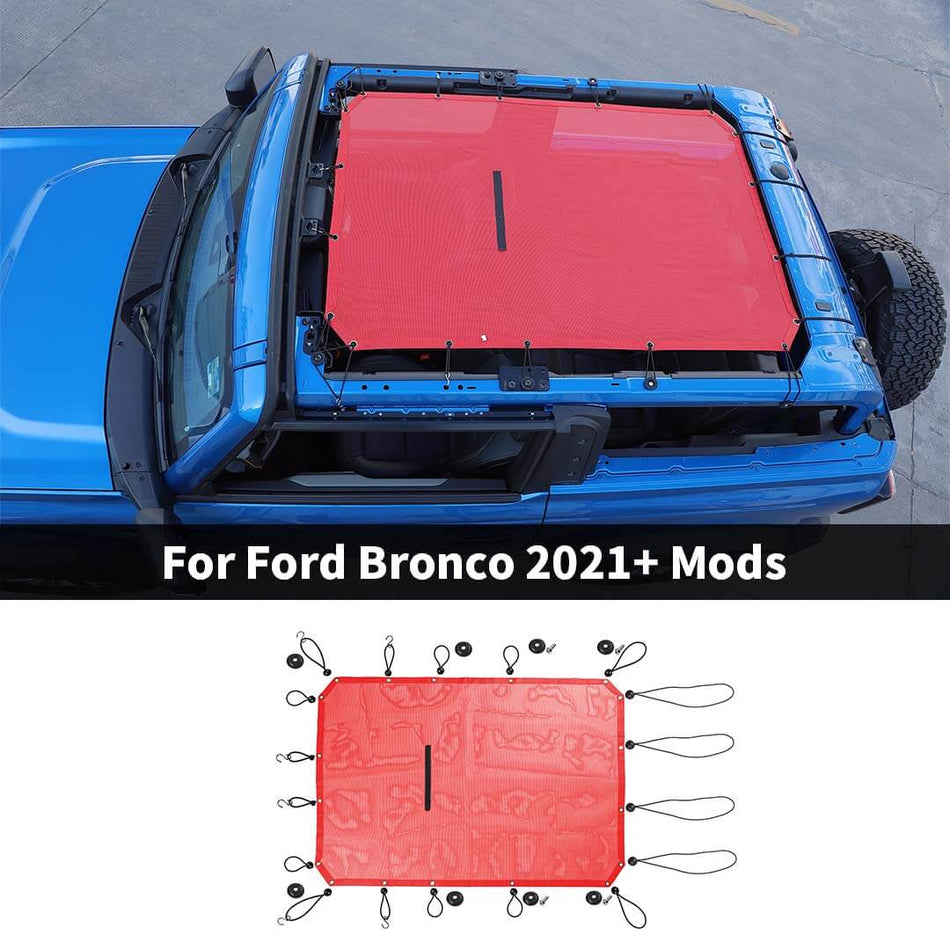 For 2021+ Ford Bronco Car Top Sunshade UV Insulation Cover Net 2-Door Version