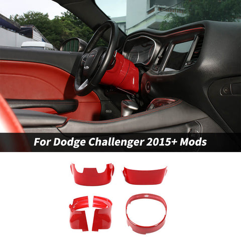 For 2015+ Dodge Challenger/Chrysle 300C/2011+ Charger/2014+ Durango Electric Adjust Steering Wheel Base Cover Trim