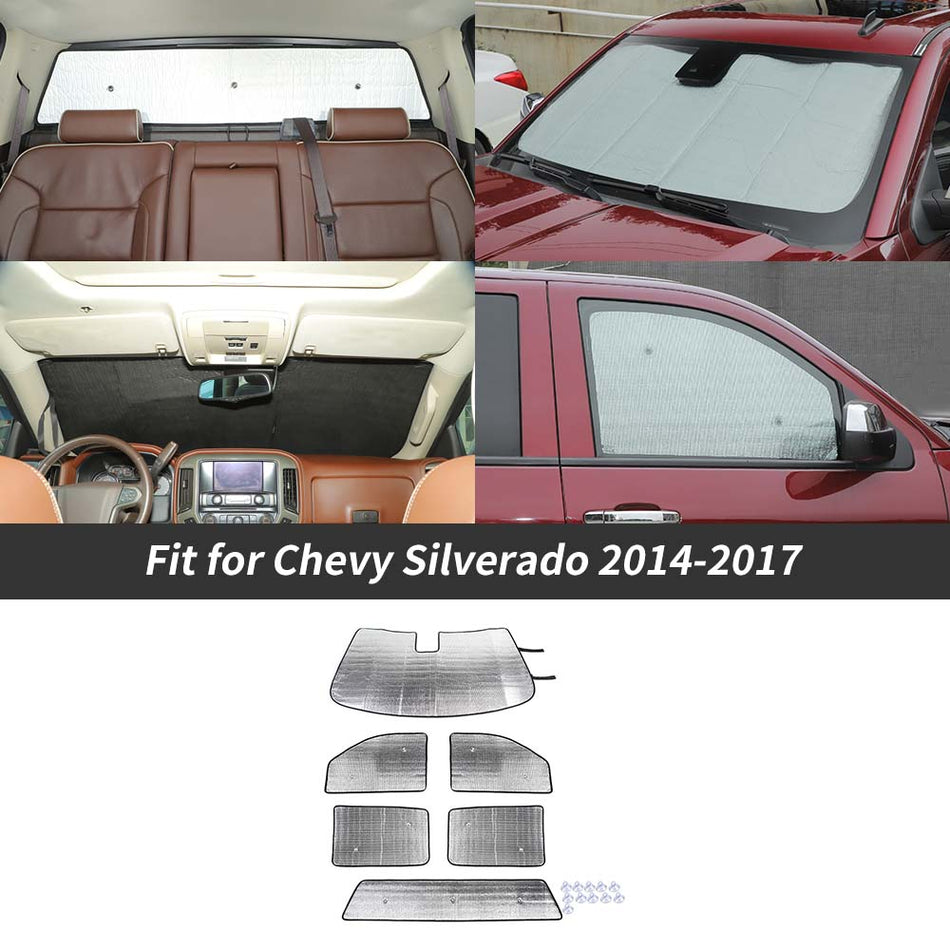 For 2014-2017 Chevy Silverado/GMC Sierra Full Windshield Sun Visor Sunshade Cover UV Protector