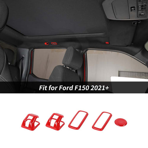 5x Roof Hook & Reading Light Cover Trim Decoration Kit For Ford F150 2021+ Accessories | CheroCar