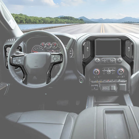 For 2019-2021 Chevy Silverado 16 x 4-Door Interior Center Console & Door Trim Cover Kit