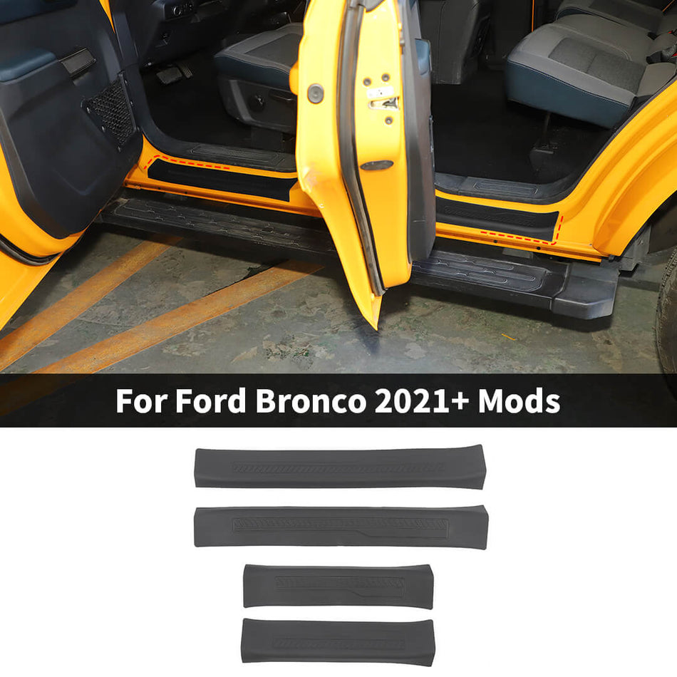 For 2021+ Ford Bronco 4 Door Sill Protector  Anti-Scratch Anti-Slip Car Sill Guard（4 pcs）
