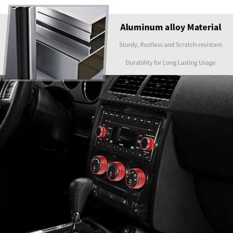 For 2009-2014 Dodge Challenger Air Conditioner & CD Switch Knob Trim Ring