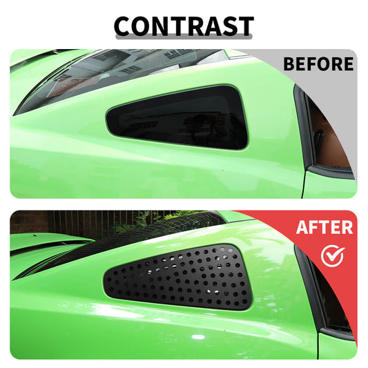 For 2008-2014 Ford Mustang Rear Triangular Window Glass Louver Trim Cover