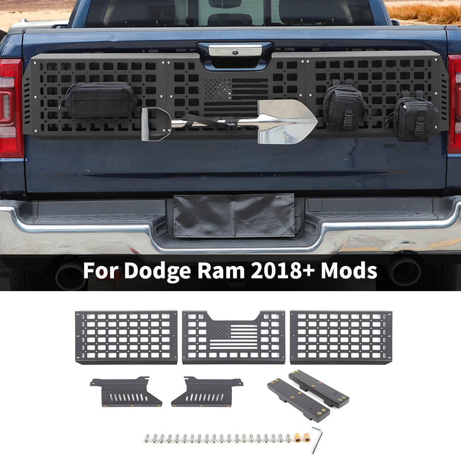 For 2018+ Dodge RAM TRX Exterior Rear Trunk Tailgate Storage Frame Panel Accessories (3 pcs)