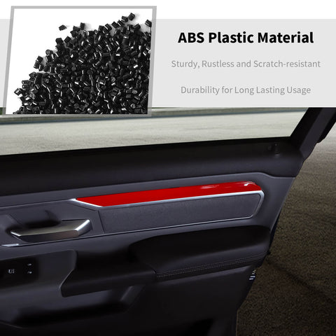 For 2018+ Dodge RAM Interior Car Door Decoration Strips Trim Cover