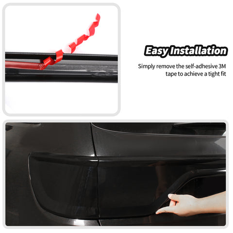 For 2014+ Dodge Durango Smoked Black Tail Light Lamp Cover Guard Trim