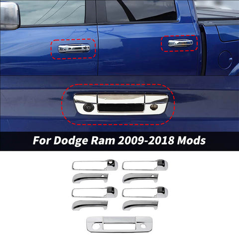 For 2009-2018 Dodge RAM Car Door Handle Rear Tailgate W/Keyhole Trim Cover