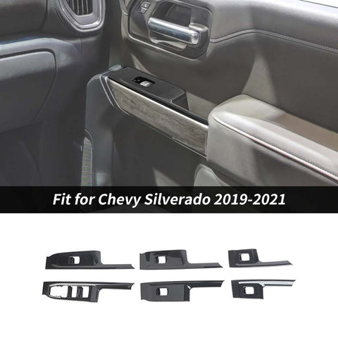 6 x Window Lift Switch Panel Trim Cover For Chevy Silverado/GMC Sierra 2019-2021 Accessories | CheroCar