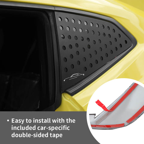 For 2016+ Chevy Camaro Rear Side Window Louver Trim Cover Bezel