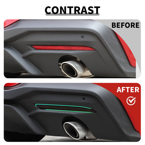 For 2024+ Ford Mustang Smoked Black Rear Fog Light Lamp Frame Cover Trim Bezels