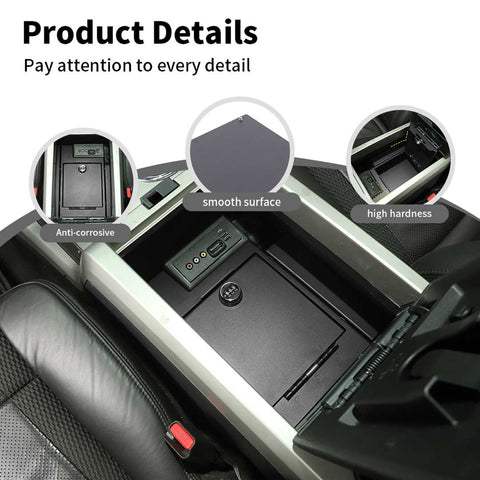 For 2009-2014 Ford F150 Raptor Center Console Safe Organizer Lock Box Safe Vault