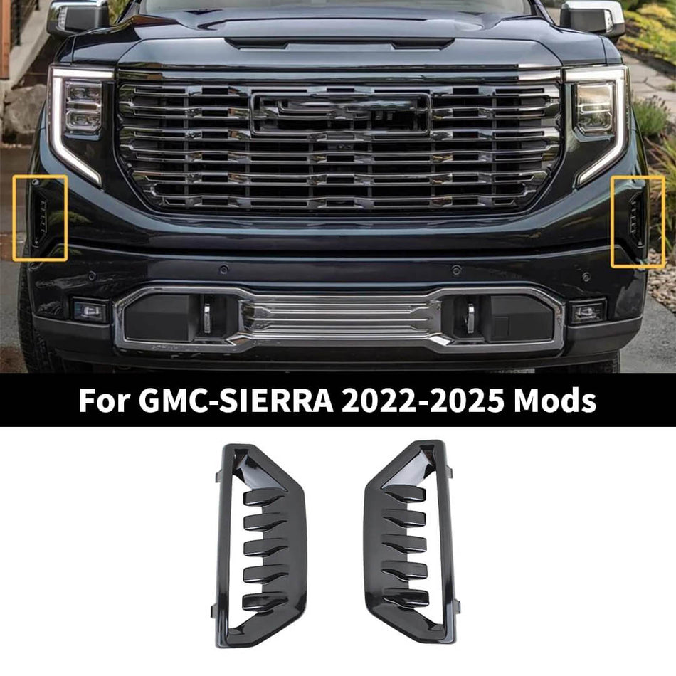 For 2022-2025 GMC-SIERRA Front Bumper Grille Cover Air Duct Trim Cover (2 pcs)
