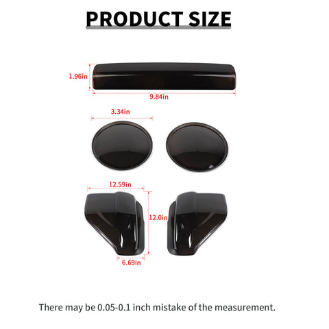 For 2014-2023 4Runner Smoked Black Front Fog Light Taillight High Brake  Lamp Cover Trim Kit