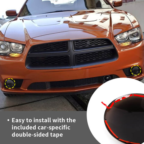 For 2011-2014 Dodge Charger Front Bumper Fog Light Lamp Decor Cover Trim Bezels