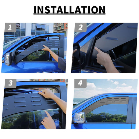 For 2009-2017 Dodge RAM Front Rear Window Glass Louver Ventilation Panel Air Vent Plate