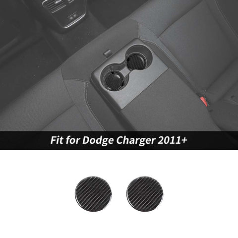 Front & Rear Water Cup Holder Pad Decor Cover For Dodge Charger 2011+ Accessories | CheroCar