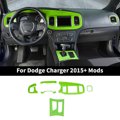 For 2015+ Dodge Charger 8.4 Inches Screen Console Dashboard Gear Shift Box Cover Trim
