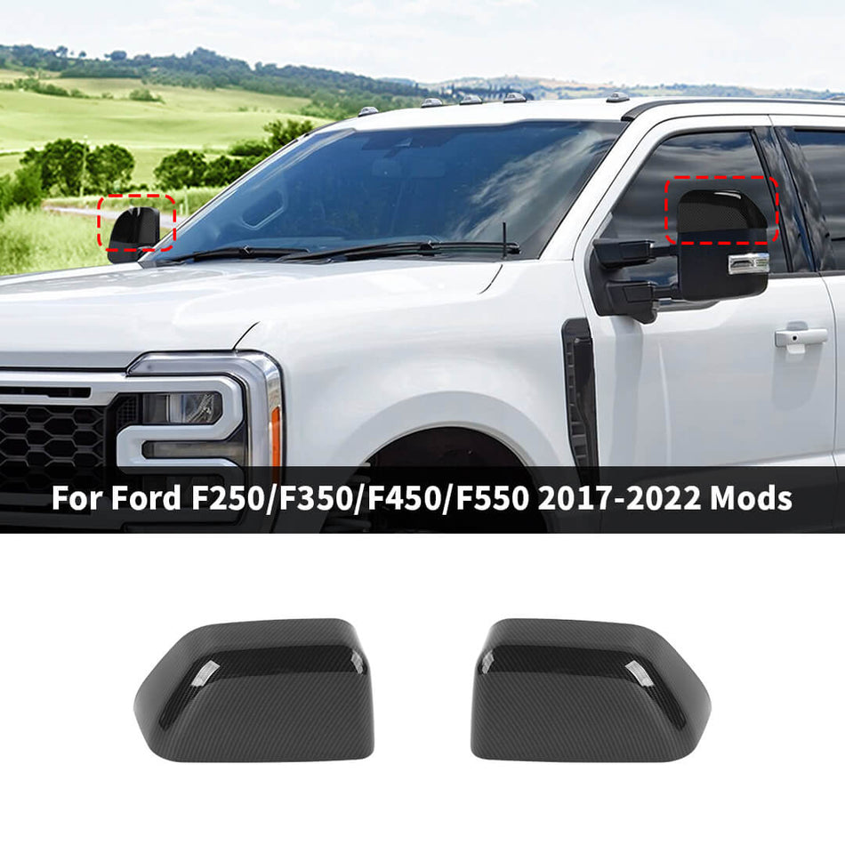 For 2017-2022 Ford F250/F350/F450/F550 Cars Rearview Mirror Cover Replacement Part Accessories (2 pcs)