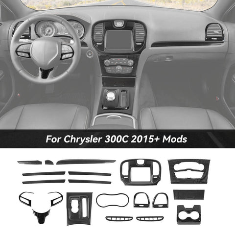 For 2015+ Chrysle 300C Interior Center Console Full Decor Cover Trim Kit