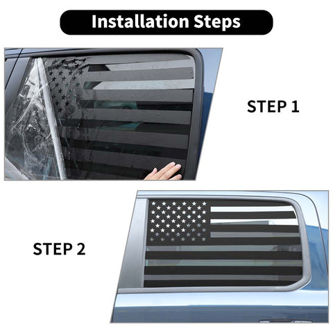 Rear Triangular Window Glass Sticker Cover For Dodge Ram 1500 2018+ US Flag Accessories | CheroCar