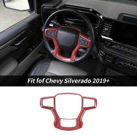 Steering Wheel Cover Trim Frame For Chevy Silverado 1500 2019+ & Suburban 2020+ & Tahoe 2021+｜CheroCar