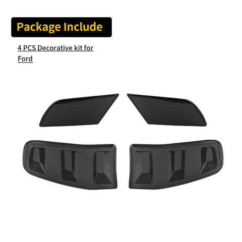 For 2010-2014 Ford Mustang Smoked Black Front Headlight /Rear Taillight Lamp Cover Trim Kit