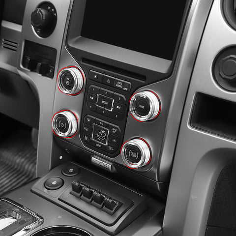 For 2013-2014 Ford F150 Raptor 14 x Steering Wheel / Window Control Panel / Center Console Knob Trim Kit