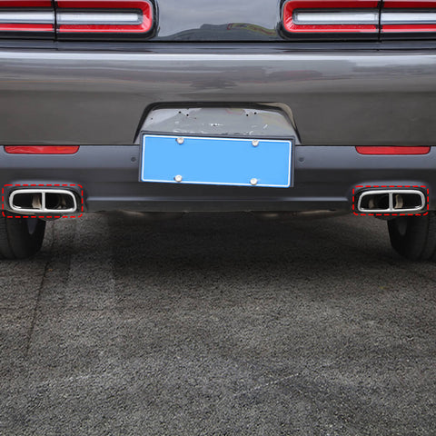 For 2015+ Dodge Challenger Tail Tailpipe Throat Exhaust Pipes Decor Cover Trim