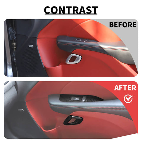 For 2015+ Dodge Challenger Car Inner Door Handle Window Switch Panel Trim Cover
